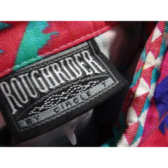 Vtg 90s Roughrider by Circle Y Western Shirt, Tribal Aztec Pattern Women's Small - Picture 4 of 11